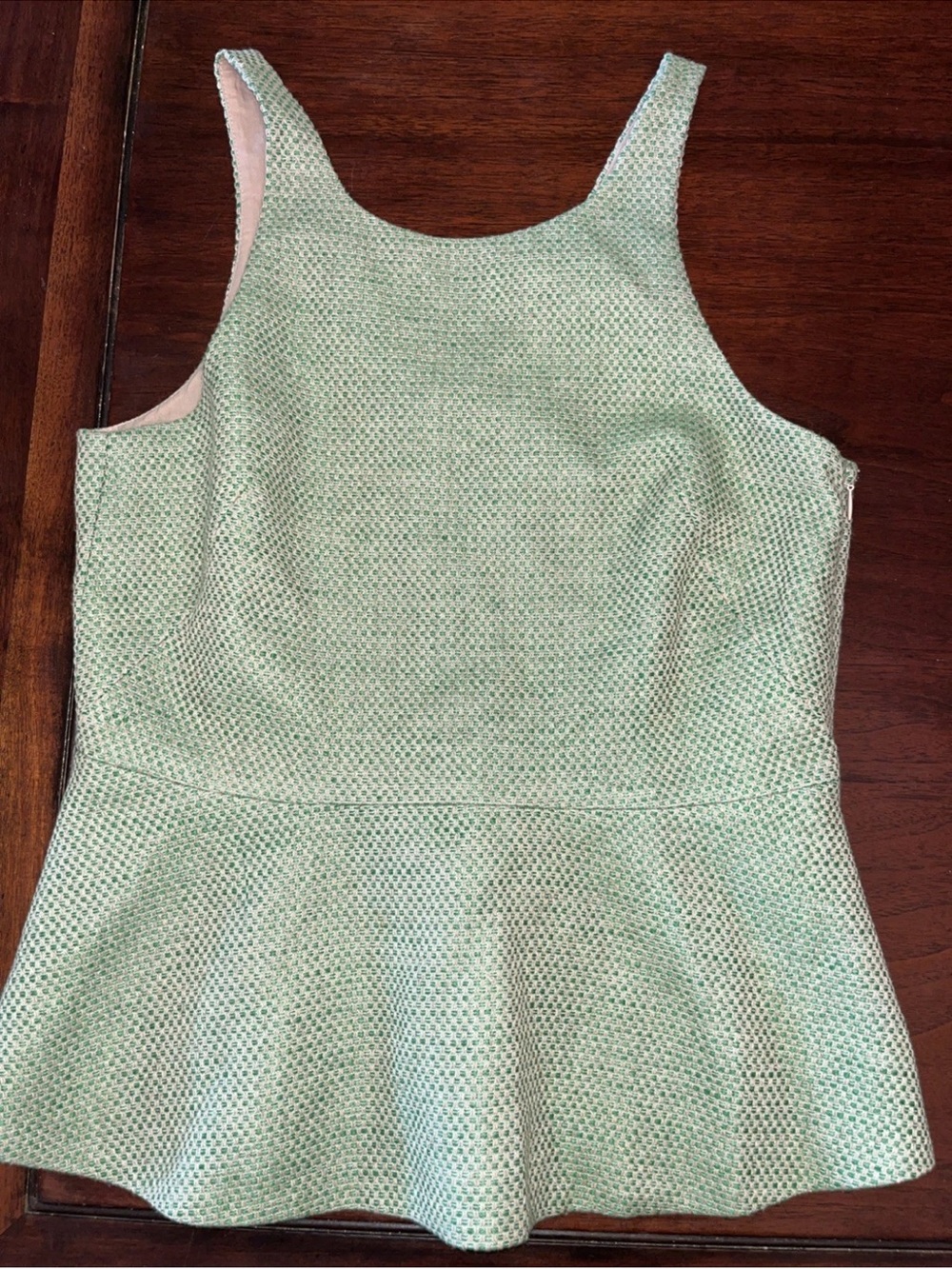 Banana Republic Light Mint Peplum tweed Top